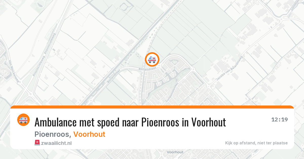 Ambulance met spoed naar Pioenroos in Voorhout — 1 aug 2026