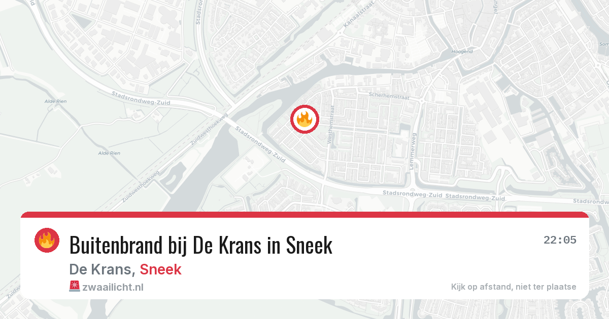 Buitenbrand bij De Krans in Sneek — 22 apr 2026