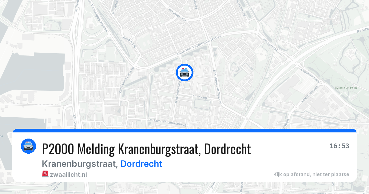 P2000 Melding Kranenburgstraat, Dordrecht — 12 aug 2026