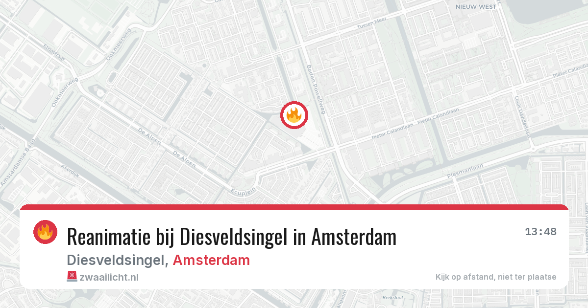 Reanimatie bij Diesveldsingel in Amsterdam — 8 jul 2026