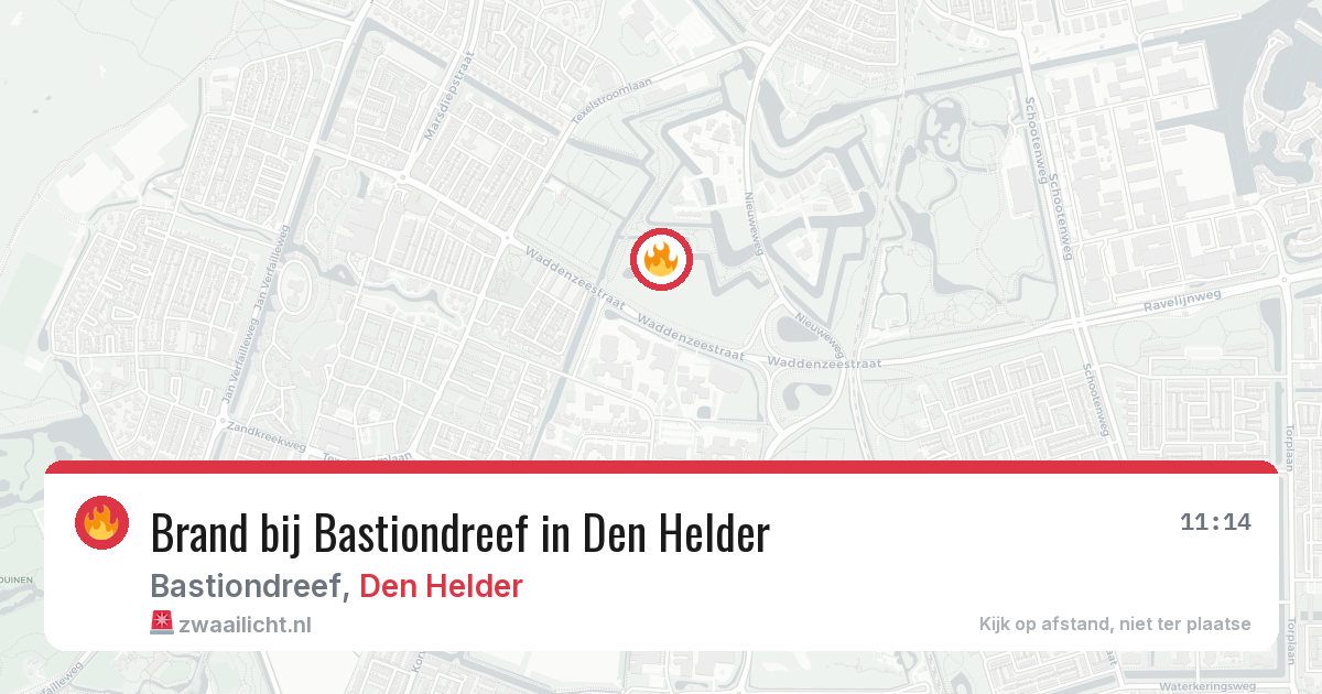 Brand bij Bastiondreef in Den Helder — 1 apr 2026