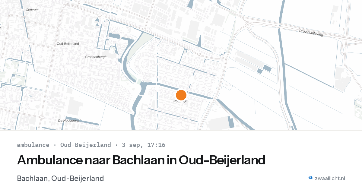 Ambulance naar Bachlaan in Oud-Beijerland — 3 sep 2026