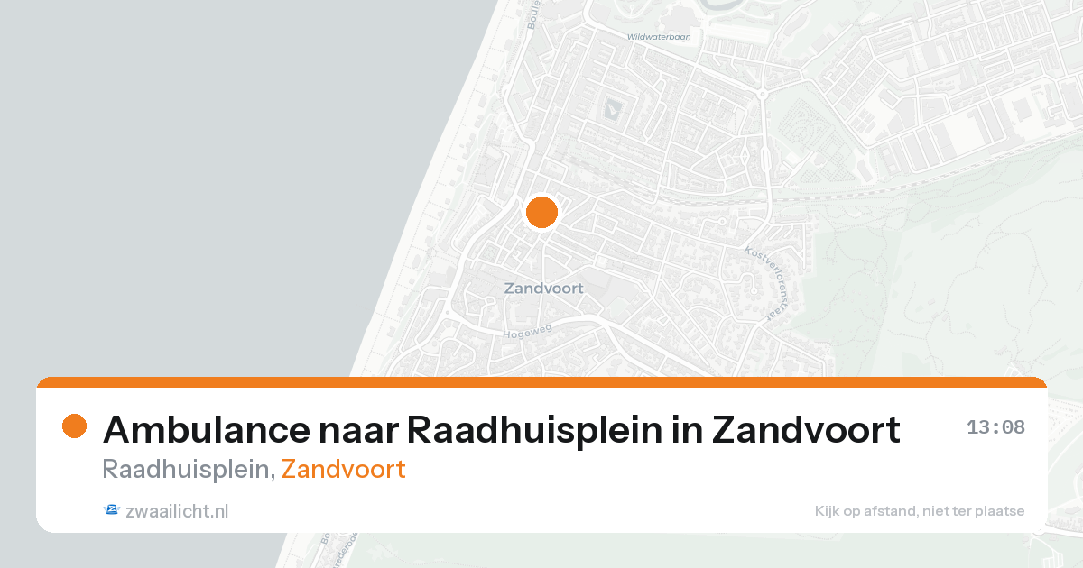 Ambulance naar Raadhuisplein in Zandvoort — 18 mei 2026