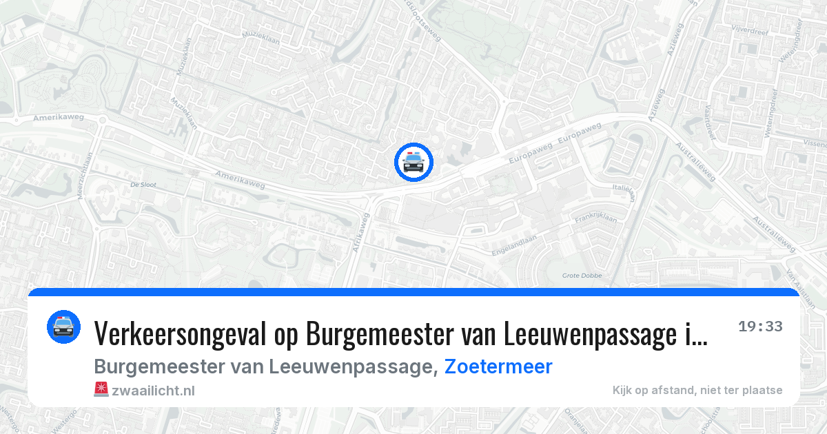 Verkeersongeval op Burgemeester van Leeuwenpassage in Zoetermeer — 6 apr 2026