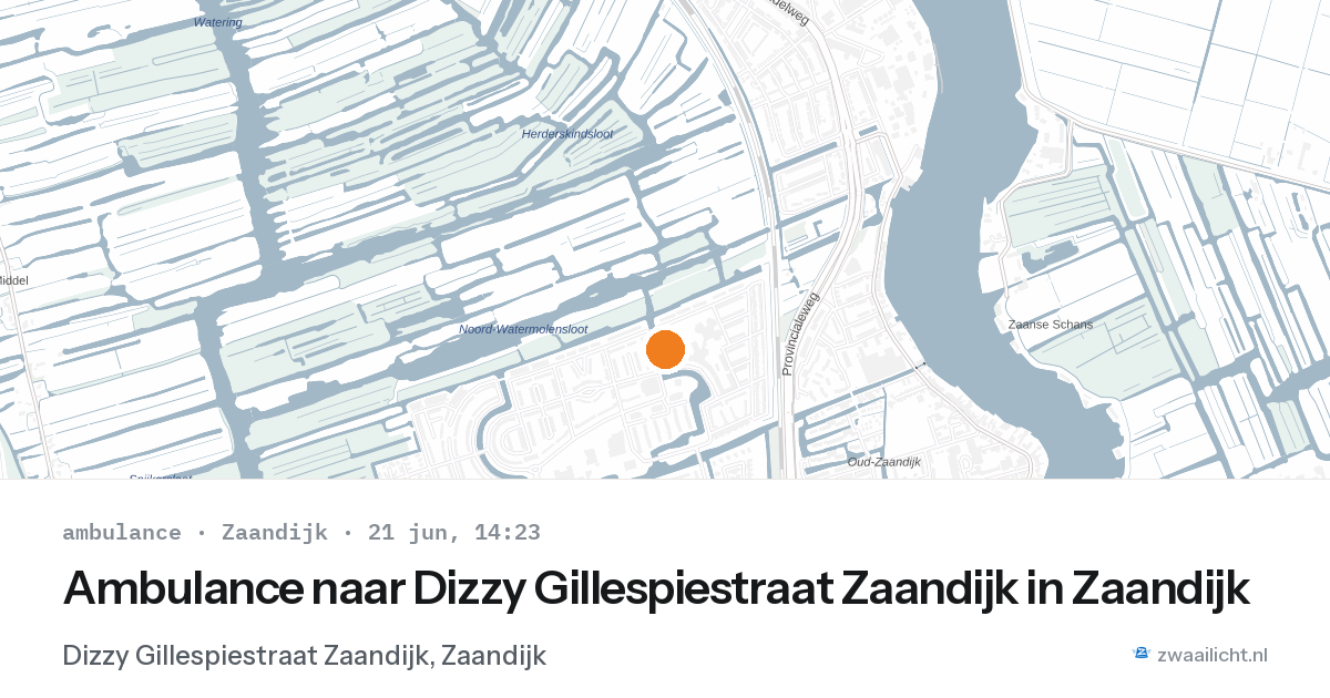 Ambulance naar Dizzy Gillespiestraat Zaandijk in Zaandijk — 21 jun 2026