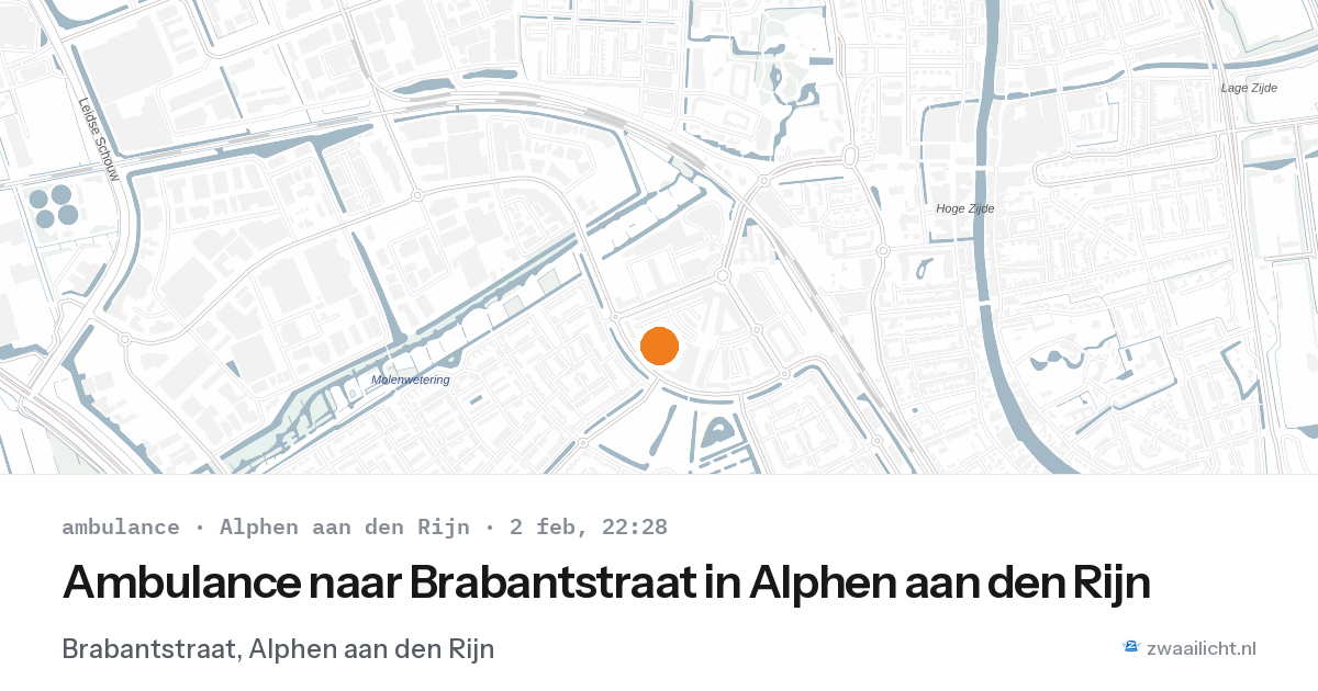 Ambulance naar Brabantstraat in Alphen aan den Rijn — 2 feb 2026