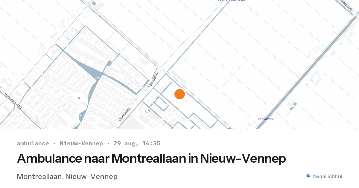 Ambulance naar Montreallaan in Nieuw-Vennep — 29 aug 2026