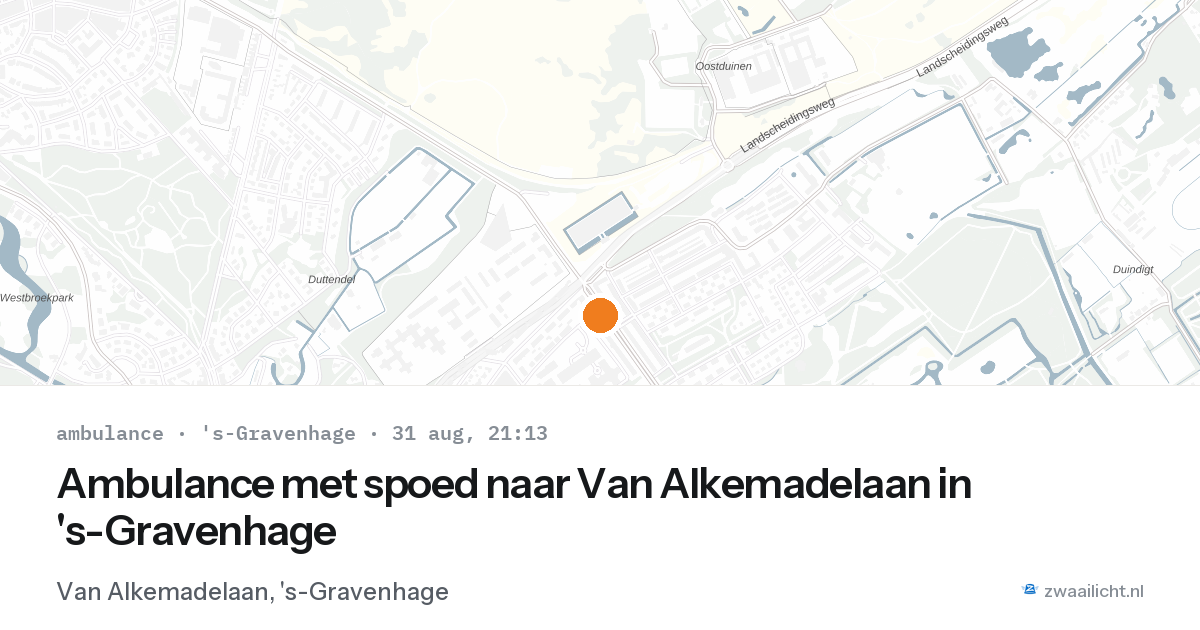 Ambulance met spoed naar Van Alkemadelaan in 's-Gravenhage — 31 aug 2026