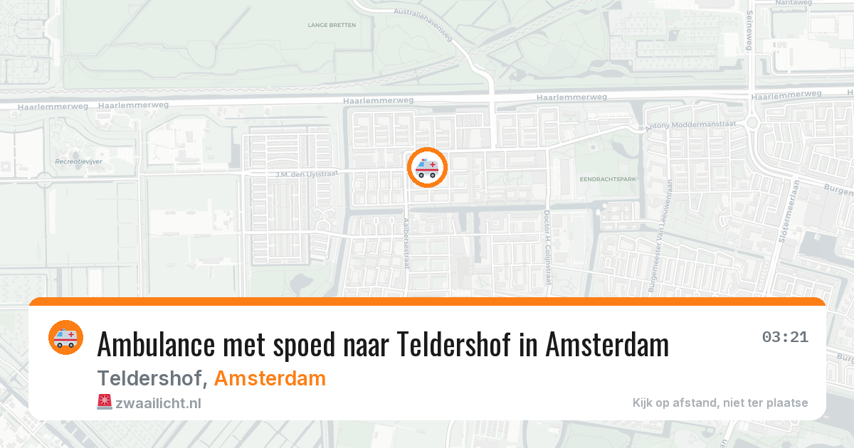 Ambulance met spoed naar Teldershof in Amsterdam — 3 jun 2026