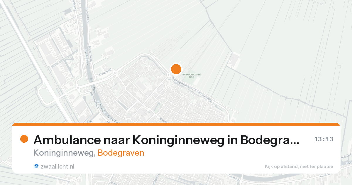 Ambulance naar Koninginneweg in Bodegraven — 22 aug 2026