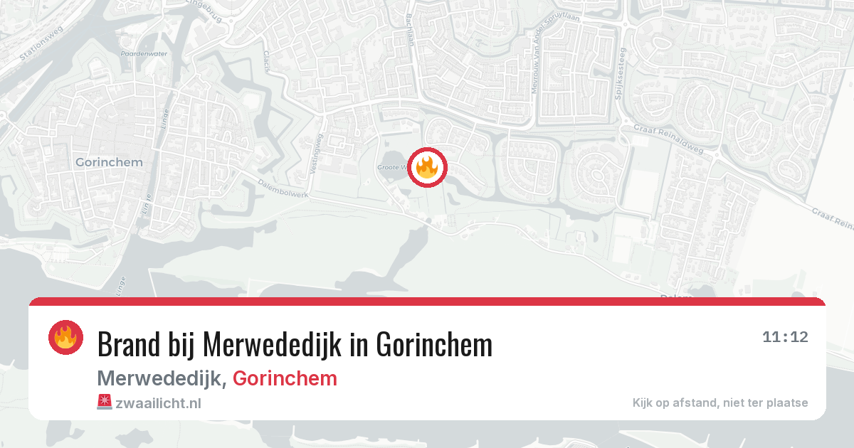 Brand bij Merwededijk in Gorinchem — 10 jul 2026
