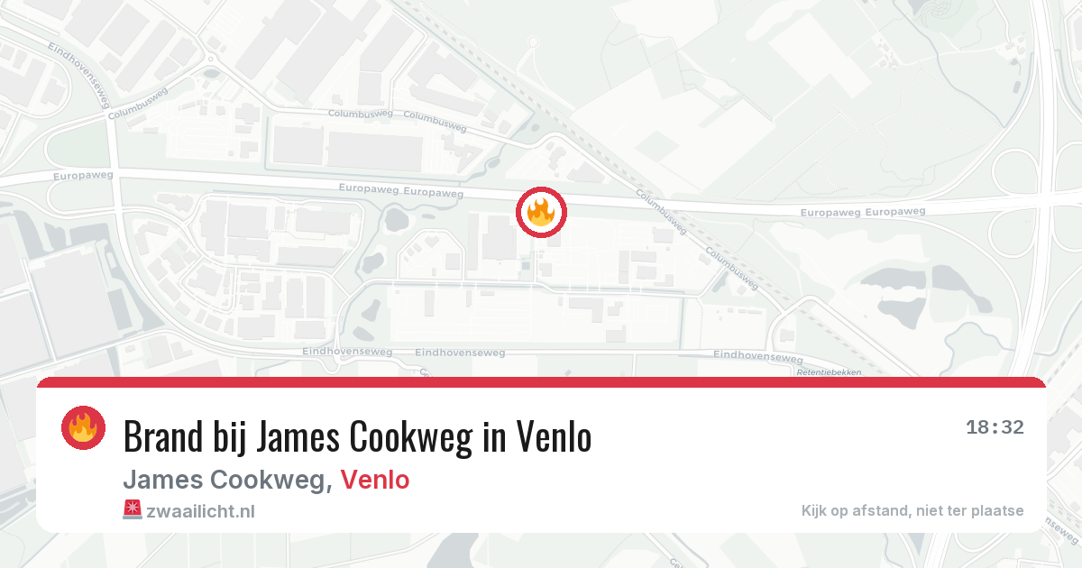 Brand bij James Cookweg in Venlo — 21 apr 2026