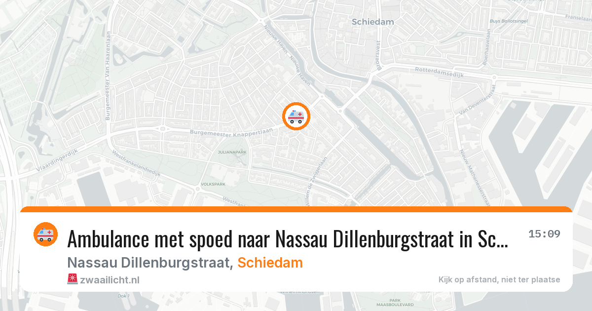 Ambulance met spoed naar Nassau Dillenburgstraat in Schiedam — 8 aug 2026