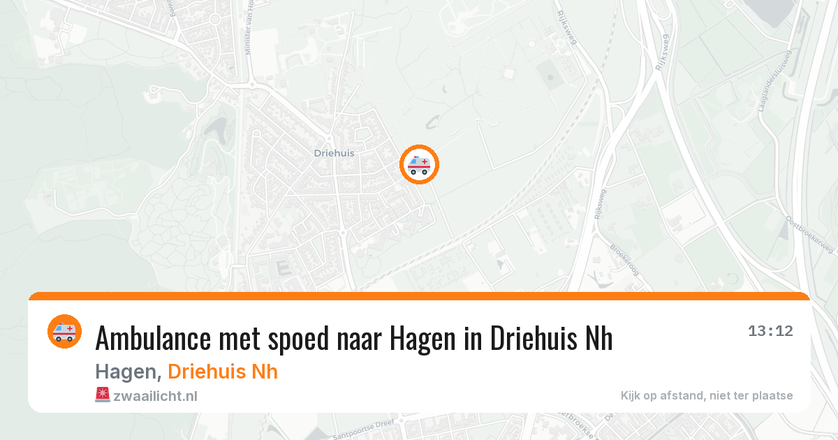 Ambulance met spoed naar Hagen in Driehuis Nh — 22 jul 2026