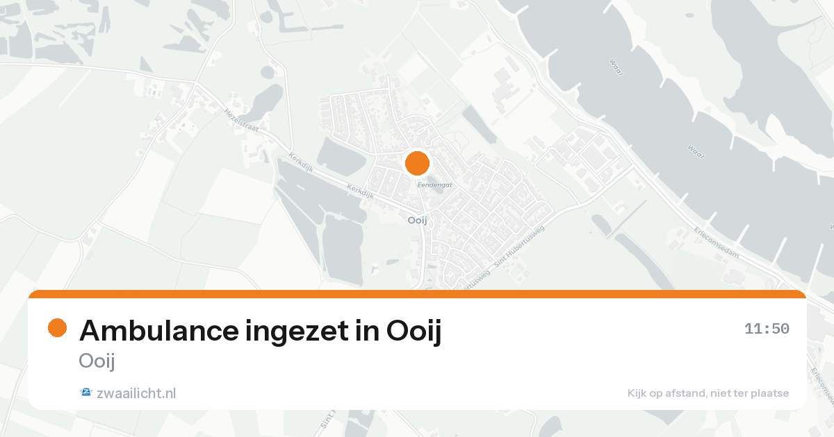 Ambulance ingezet in Ooij — 10 aug 2026