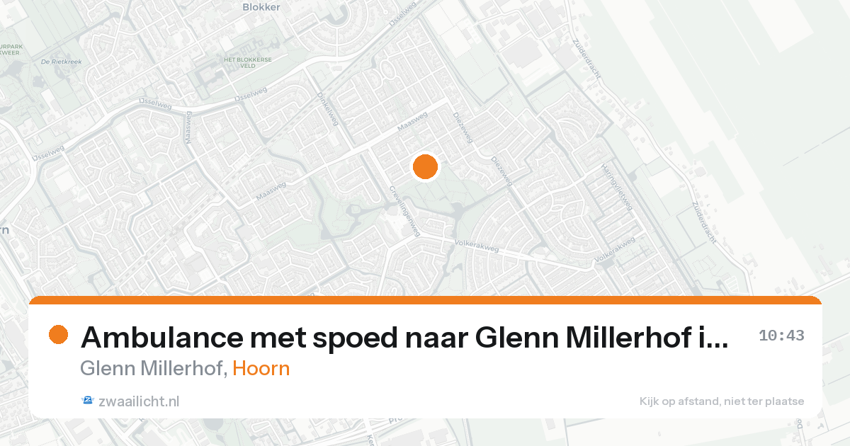 Ambulance met spoed naar Glenn Millerhof in Hoorn — 17 aug 2026
