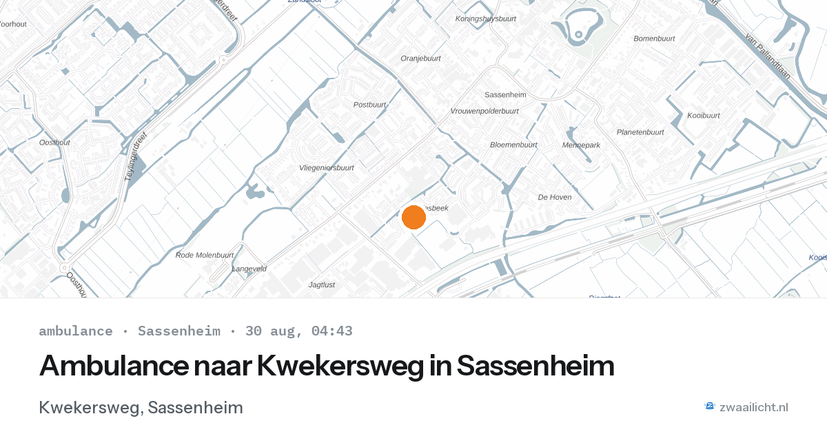 Ambulance naar Kwekersweg in Sassenheim — 30 aug 2026