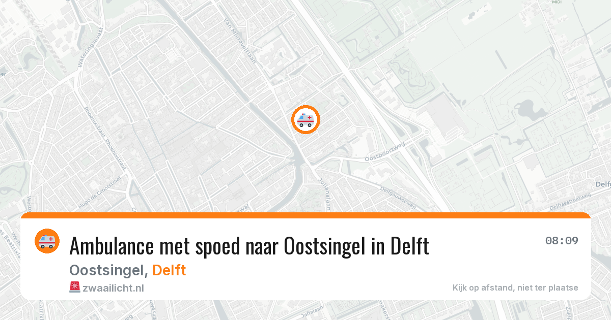 Ambulance met spoed naar Oostsingel in Delft — 11 feb 2026