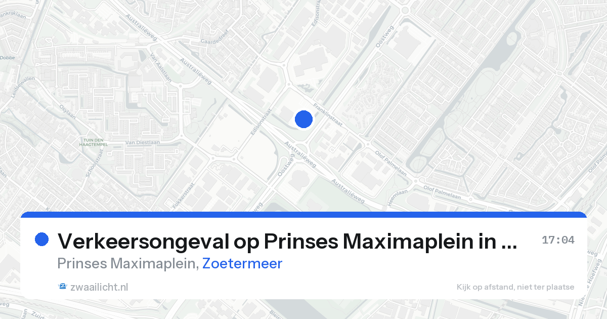 Verkeersongeval op Prinses Maximaplein in Zoetermeer — 15 aug 2026