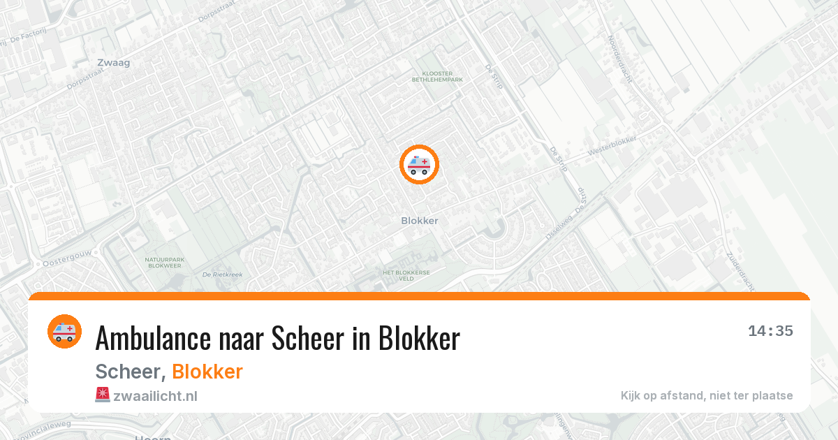 Ambulance naar Scheer in Blokker — 15 mei 2026