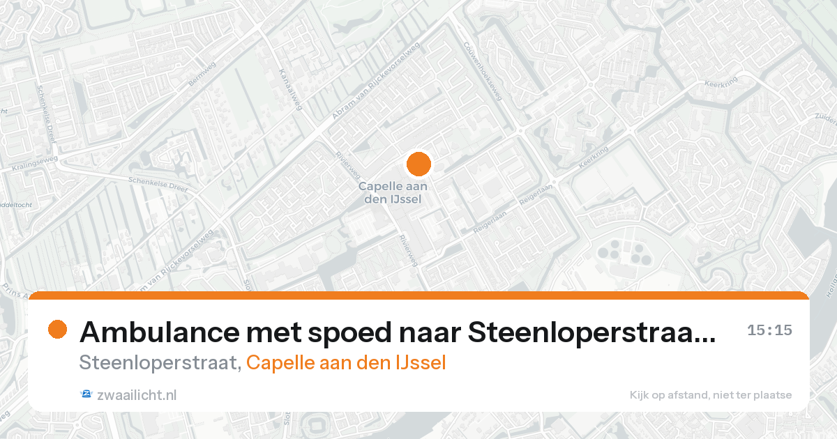 Ambulance met spoed naar Steenloperstraat in Capelle aan den IJssel — 5 jun 2026