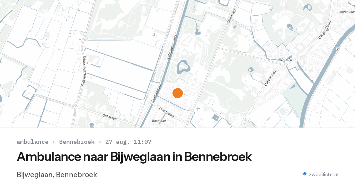 Ambulance naar Bijweglaan in Bennebroek — 27 aug 2026