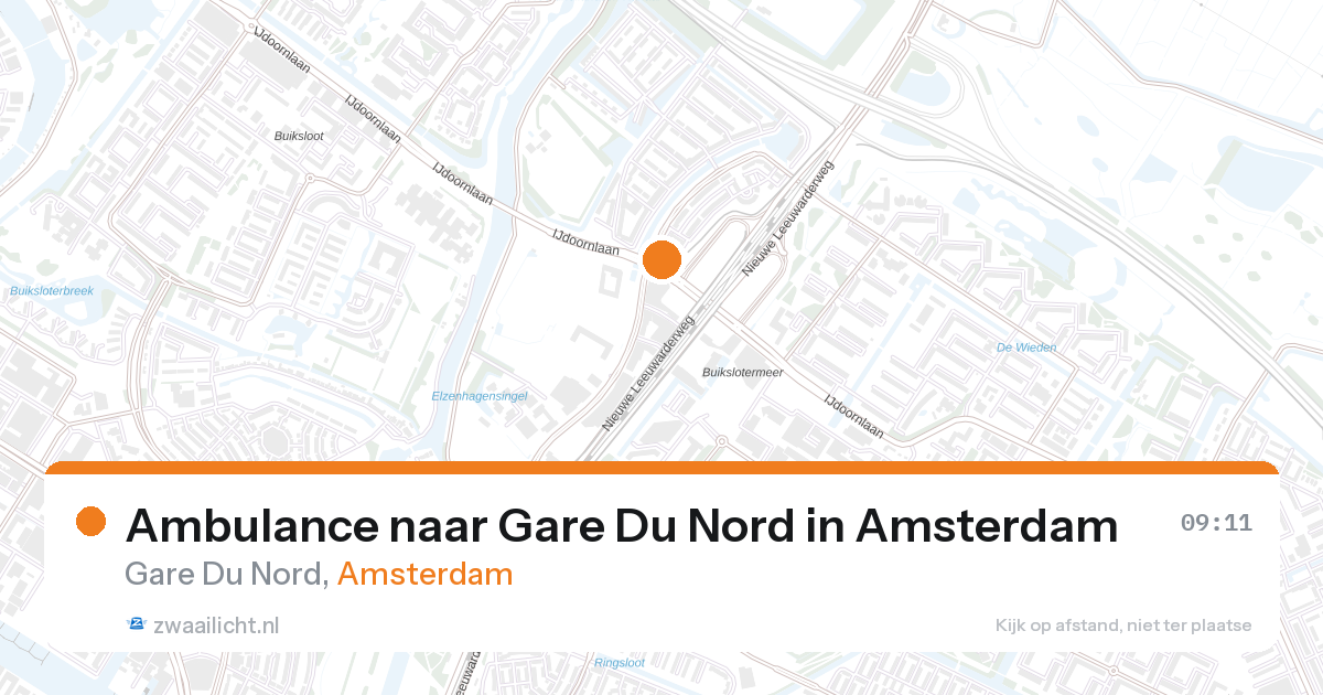 Ambulance naar Gare Du Nord in Amsterdam — 28 aug 2026