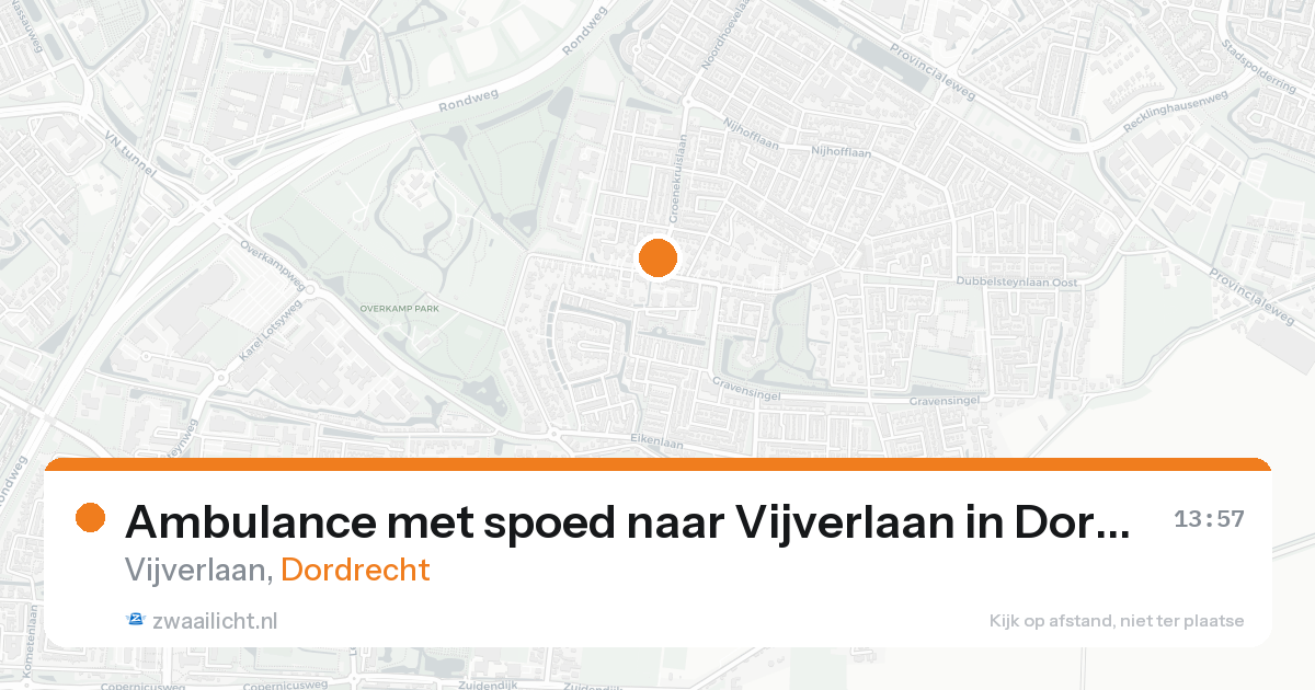 Ambulance met spoed naar Vijverlaan in Dordrecht — 21 aug 2026