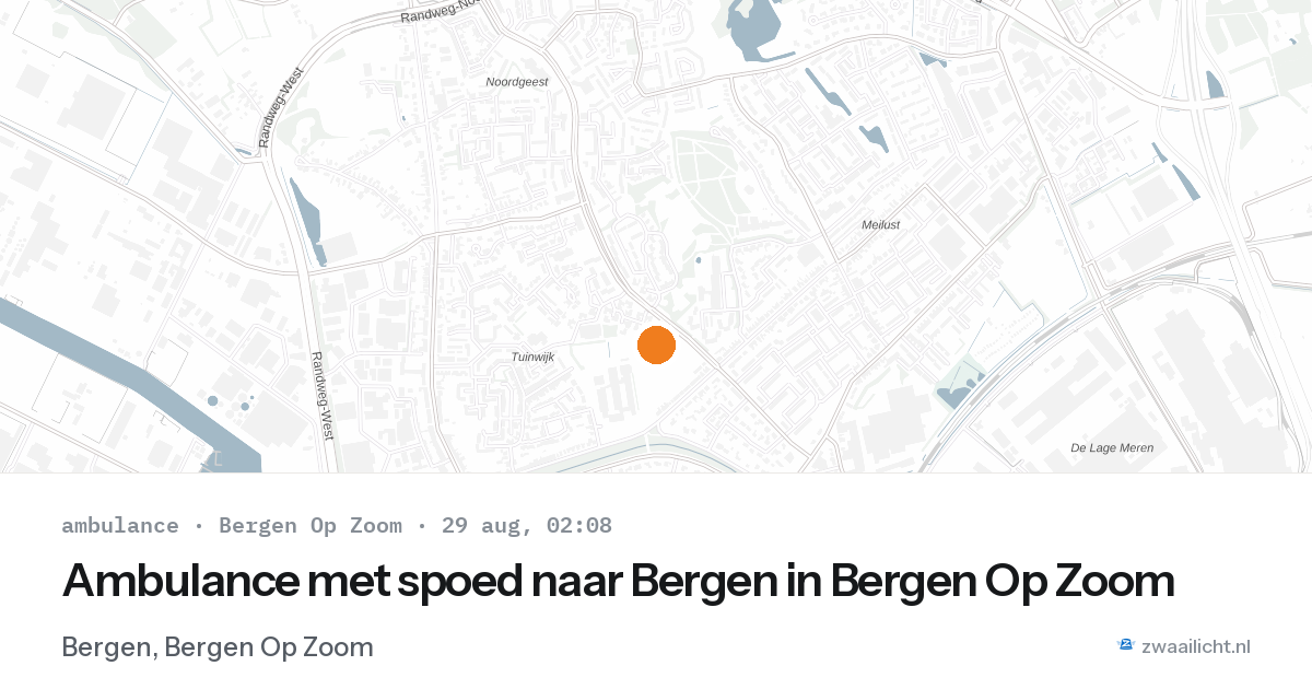 Ambulance met spoed naar Bergen in Bergen Op Zoom — 29 aug 2026