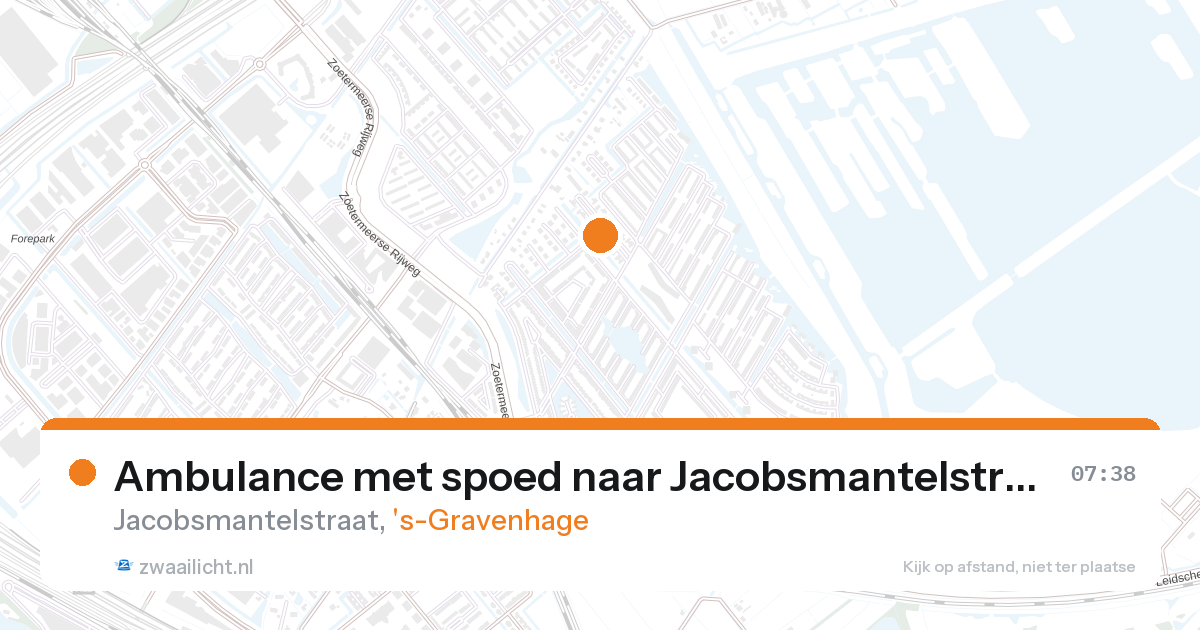 Ambulance met spoed naar Jacobsmantelstraat in 's-Gravenhage — 28 aug 2026