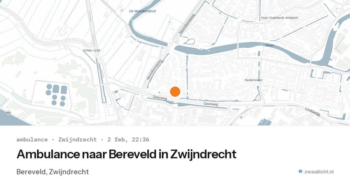 Ambulance naar Bereveld in Zwijndrecht — 2 feb 2026