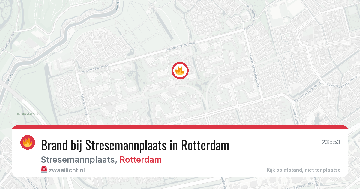 Brand bij Stresemannplaats in Rotterdam — 8 jul 2026