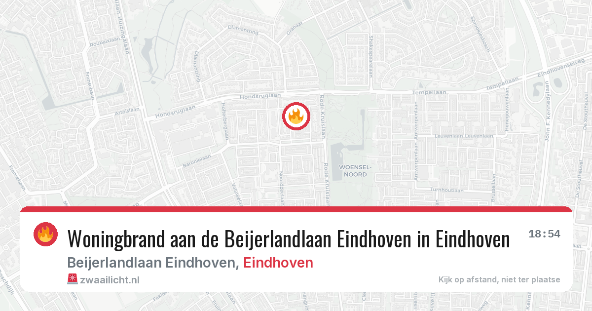 Woningbrand aan de Beijerlandlaan Eindhoven in Eindhoven — 17 mrt 2026
