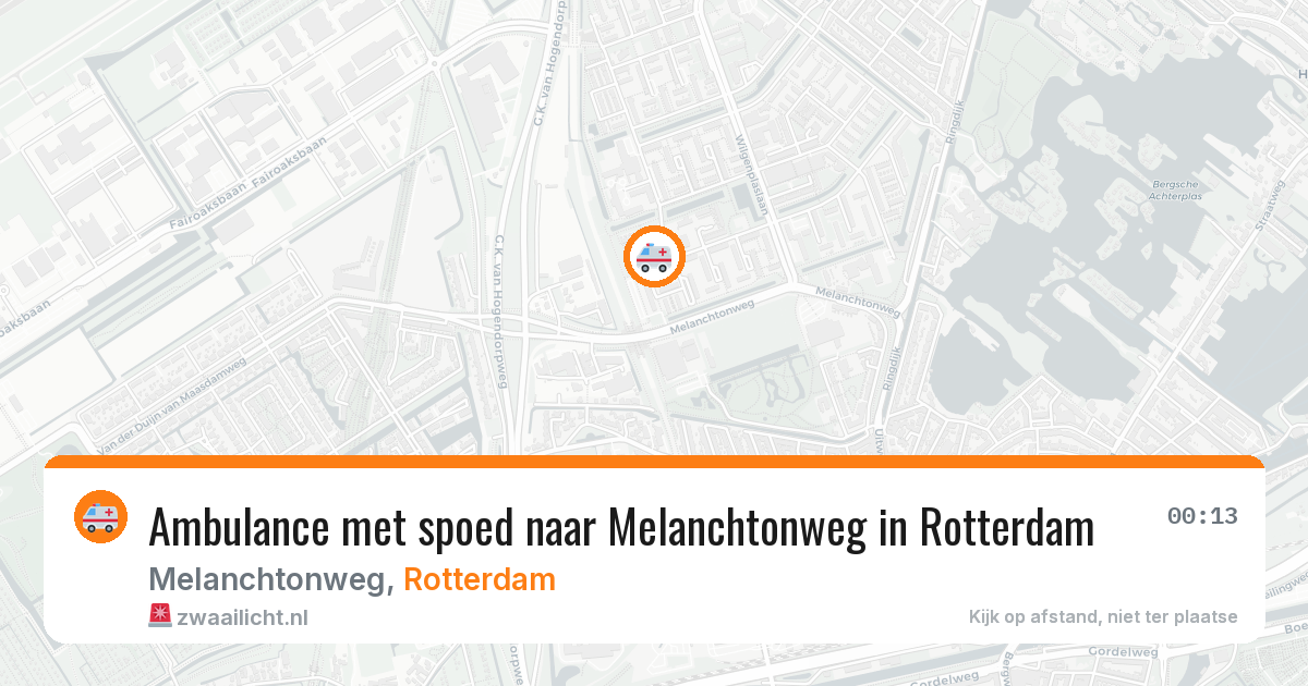 Ambulance met spoed naar Melanchtonweg in Rotterdam — 20 apr 2026