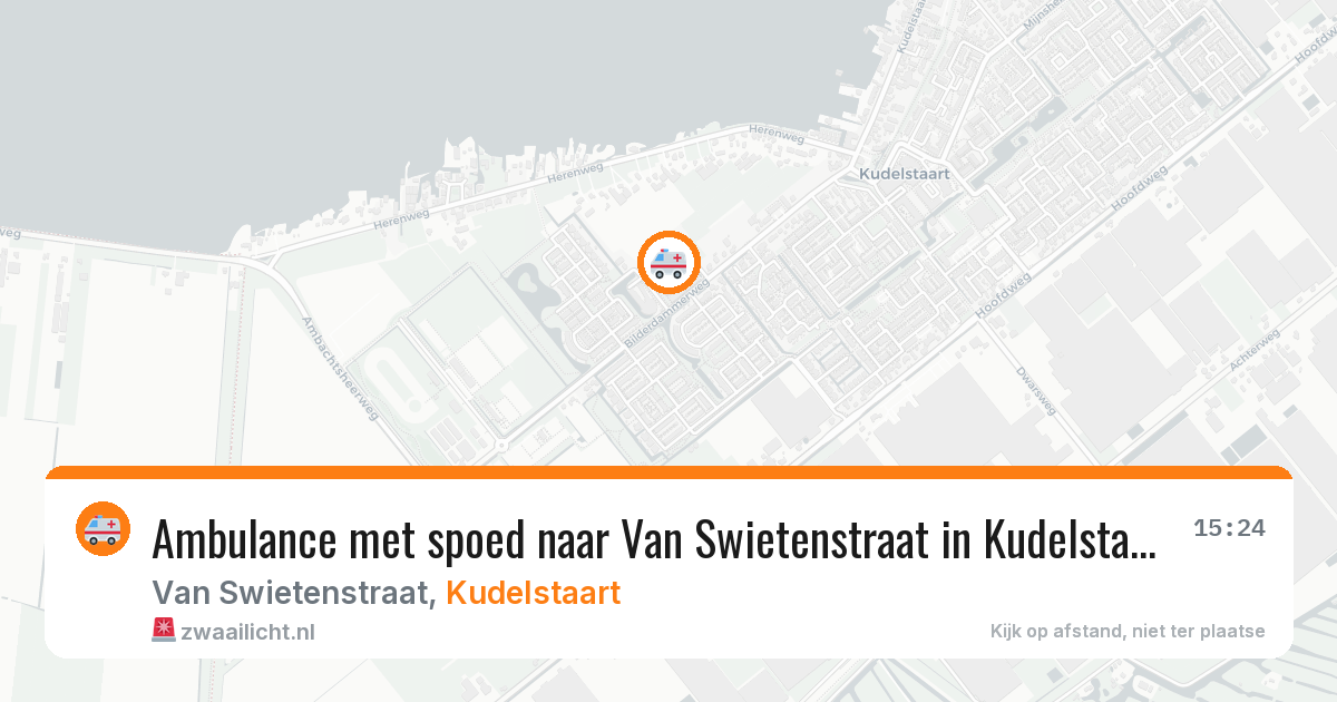 Ambulance met spoed naar Van Swietenstraat in Kudelstaart — 12 aug 2026