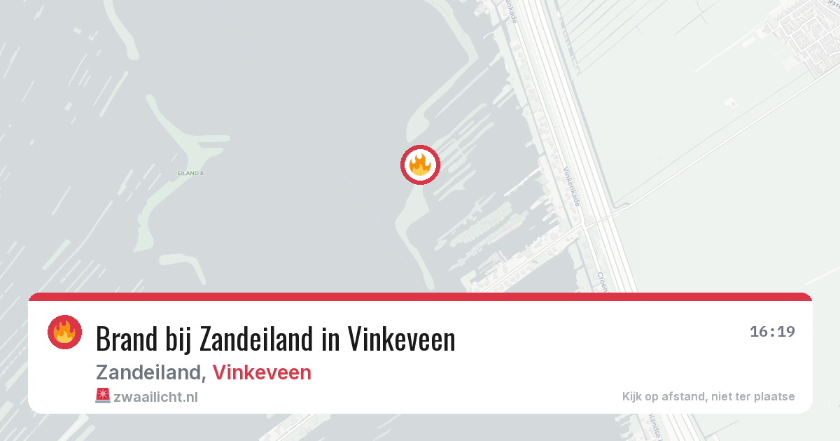 Brand bij Zandeiland in Vinkeveen — 10 jul 2026