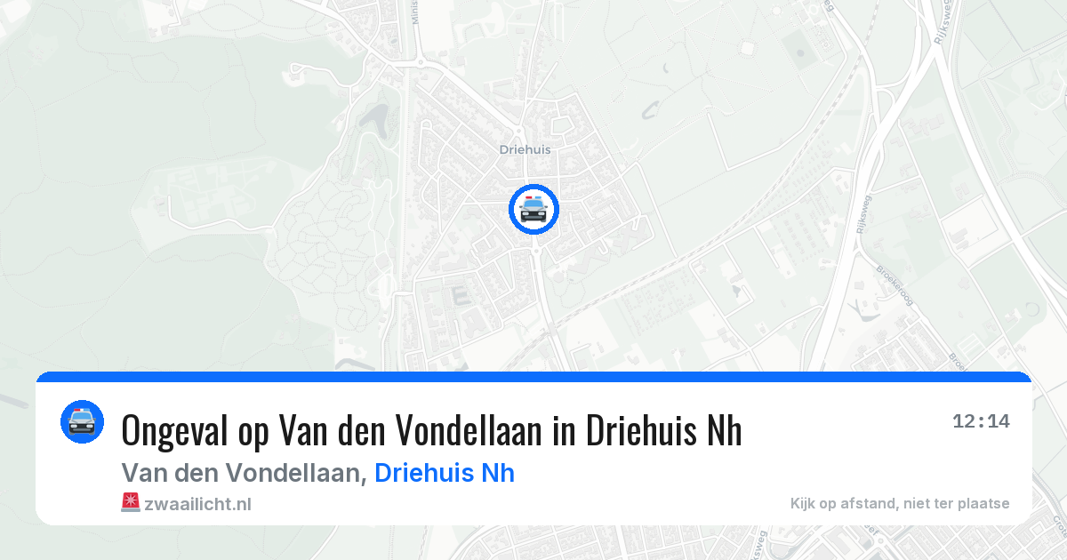 Ongeval op Van den Vondellaan in Driehuis Nh — 1 aug 2026