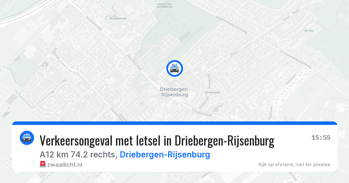 Verkeersongeval met letsel in Driebergen-Rijsenburg — 18 mrt 2026