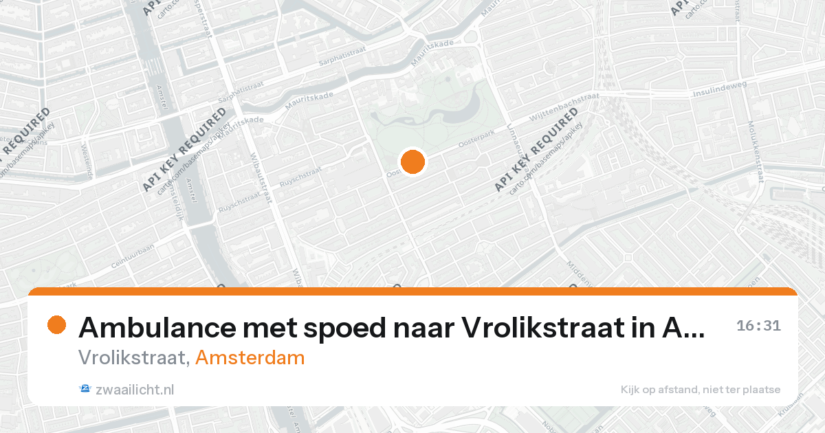 Ambulance met spoed naar Vrolikstraat in Amsterdam — 26 aug 2026