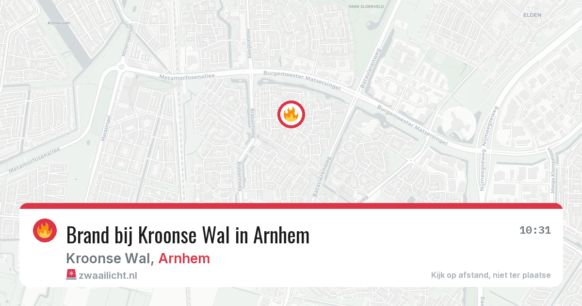 Brand bij Kroonse Wal in Arnhem — 21 mrt 2026