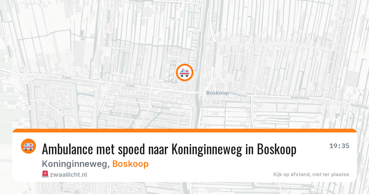 Ambulance met spoed naar Koninginneweg in Boskoop — 27 apr 2026