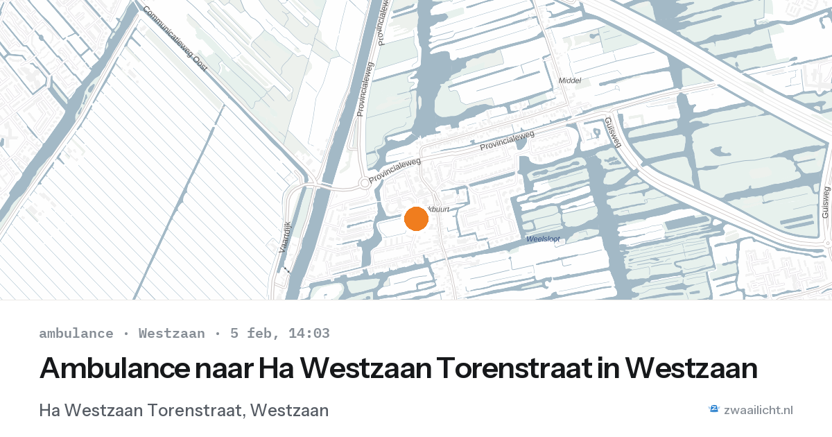 Ambulance naar Ha Westzaan Torenstraat in Westzaan — 5 feb 2026