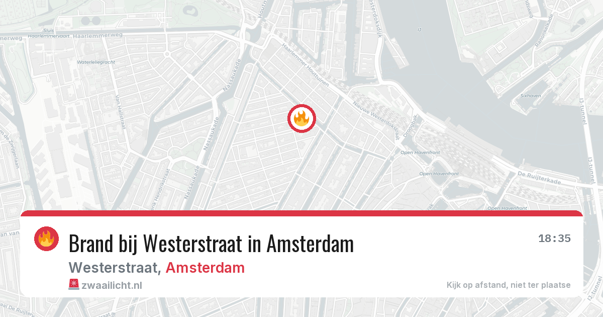 Brand bij Westerstraat in Amsterdam — 3 aug 2026
