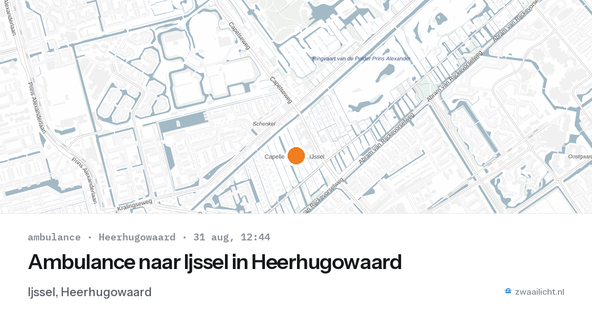 Ambulance naar Ijssel in Heerhugowaard — 31 aug 2026