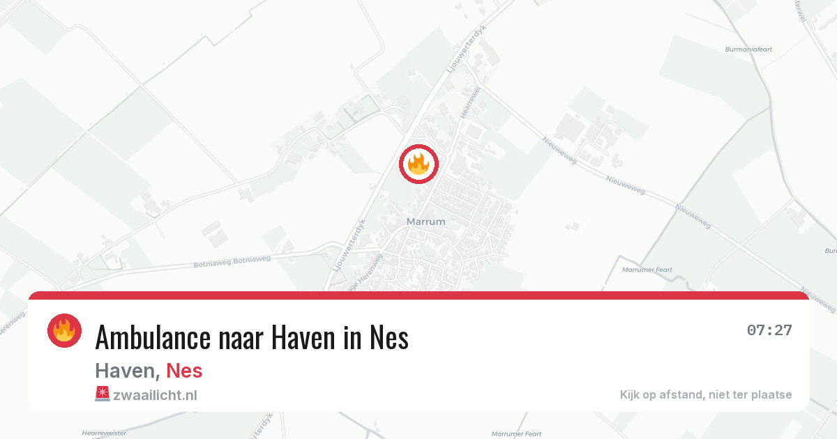Ambulance naar Haven in Nes — 17 mei 2026