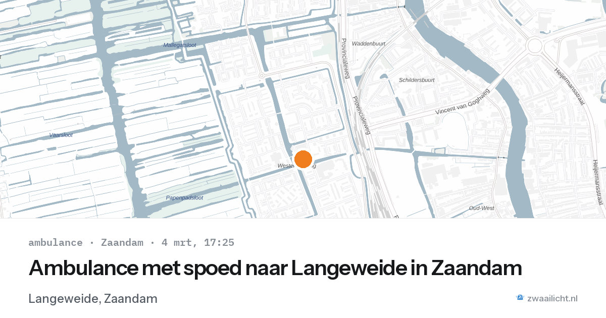 Ambulance met spoed naar Langeweide in Zaandam — 4 mrt 2026