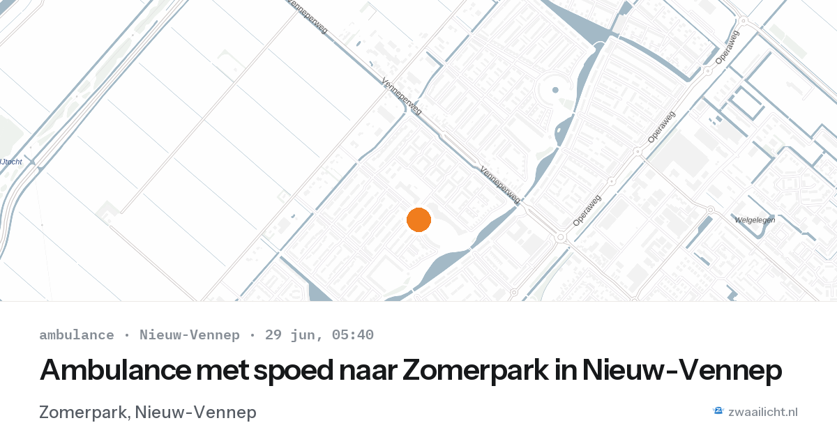 Ambulance met spoed naar Zomerpark in Nieuw-Vennep — 29 jun 2026