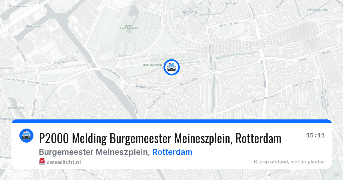 P2000 Melding Burgemeester Meineszplein, Rotterdam — 29 jun 2026