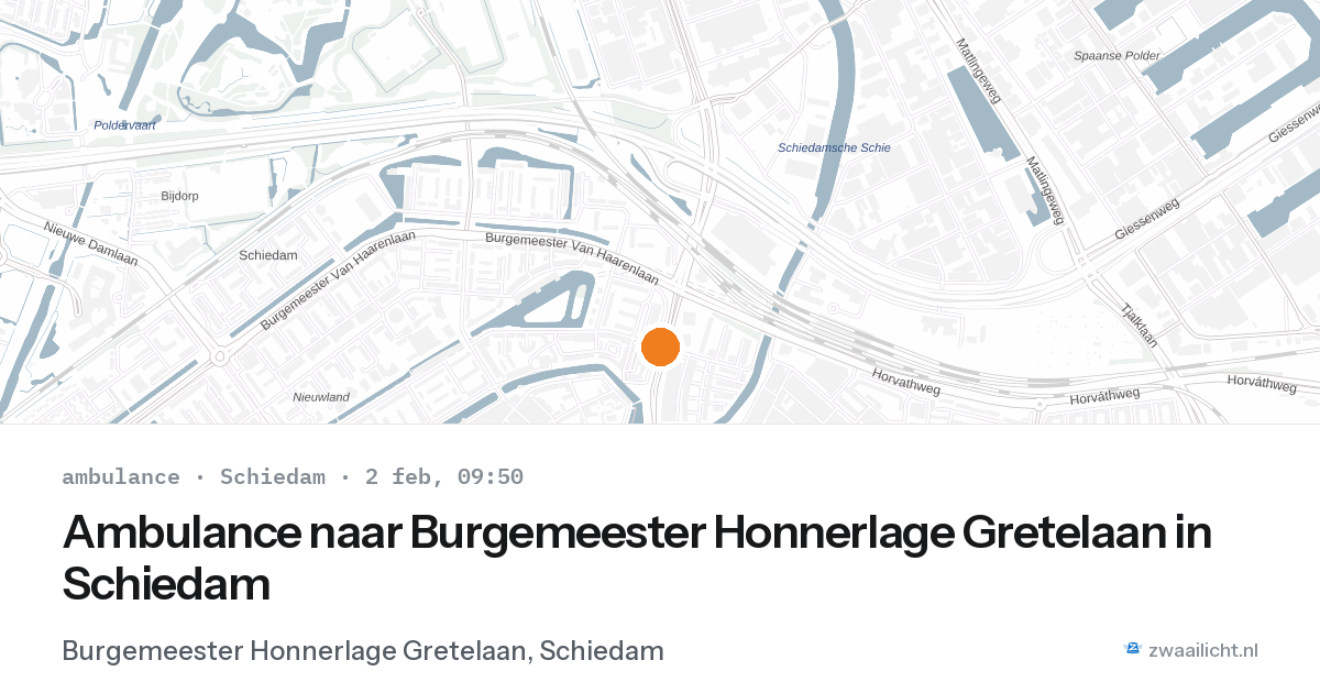 Ambulance naar Burgemeester Honnerlage Gretelaan in Schiedam — 2 feb 2026