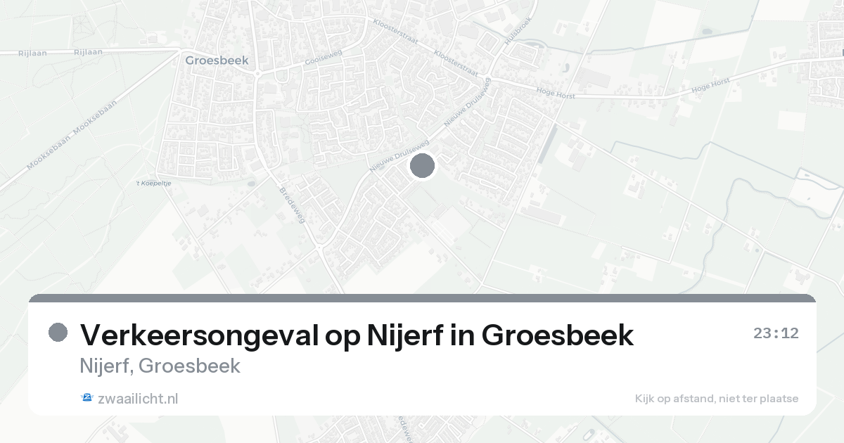 Verkeersongeval op Nijerf in Groesbeek — 17 aug 2026